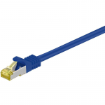 Goobay 0,25 m RJ45 pataisinis kabelis CAT 6A S/FTP (PiMF), 500 MHz, su CAT 7 neapdorotu kabeliu, mėlynas LSZH, be halogenų, varinis