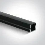 Pavir&scaron;inis profilis, juodas, 2m, komplektuojamas su juodu difuzoriumi, laikikliais ir užbaigimais, 12mm LED juostai, 7904/B/B