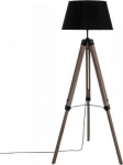 Dekoracja Domu Lamp Medinis tor&scaron;eras RUNO stovimas &scaron;viestuvas su gaubtu - juodos spalvos, auk&scaron;tis 145 cm