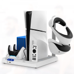 iPega P5S028 universalus įkrovimo stovas su au&scaron;inimu, skirtas PS5 PS5 Slim Juodas