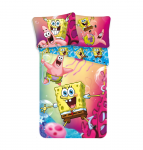 Patalynė bawełniana 140x200 Sponge Bob Kanciastoporty 0920 Patryk Rozgwiazda gąbka SpongeBob