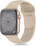 Apyrankė Apple Watch 3 / 4 / 5 / 6 / 7 / 8 / 9 / SE (38 / 40 / 41 MM) Tech-Protect silikoninė Walnut beige