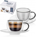 Orion Espresso puodeliai su lėk&scaron;tutėmis, 90 ml, 2 vnt., dvigubos sienelės