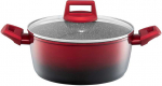 Puodas aluminiowy su dangteliu Ombre Raudona 24 cm 4,3 l AMBITION