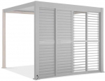 Stumdomos žaliuzinės durys pavėsinei Pergola PREMIUM 4m, Baltas