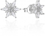 Agato Žavūs sidabriniai auskarai Snowflakes AGT-E003PW