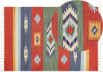 Beliani medvilninis kilim kilimas 140 x 200 cm daugiaspalvis KAMARIS