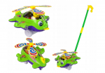 Lean Toys Lėktuvo stūmiklis su rankena, žalias