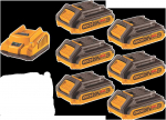 Ingco FBCLI2062 Set charger + 6pcs batteries 2,0A for Li-ion battery 20V