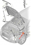 VAG Audi Q3 8U variklio dangčio atleidimo rankena LHD originali 8U18235334PK