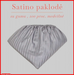 Satino paklodė su guma 100/140/160/180/200x200+20cm. - 100x200+20cm.