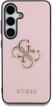 Guess Grained Big 4G Logo Small Classic Logo – dėklas skirtas Samsung Galaxy S25 Ultra pink