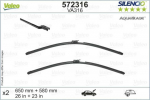 Valytuvų komplektas Valeo Aquablade VA316, 650/580 mm