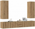 TV staliukas 5 dalių sieninis televizoriaus spintelės komplektas Artisan Oak