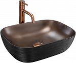 Rea Belinda COPPER BRUSH / Juodas praustuvas ant stalo
