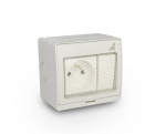 Elektro Plast 55.25 Lizdas vienvietis + Vieno pavir&scaron;iaus montuojamas jungiklis GPWPN IP55 AQUA55 55.25