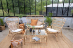 Venture Design Poilsio komplektas, Ella, Stalas: 46x90x56 cm Kėdė: 86x95x66 cm Sofa: 86x95x110 cm, Balta