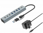 &bdquo;Conceptronic&ldquo; &bdquo;Conceptronic HUBBIES20GP&ldquo; koncentrinis USB 3.2 Gen 1 (3.1 Gen 1) Type-C 5000 Mbit/s Juoda