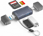Bounn USB-C 3.0 &scaron;akotuvas PRO 6in1 SD/MicroSD USB atminties kortelių skaitytuvas