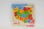 Daffi Žemėlapis drewniane puzzle 25x25cm D-144 41448