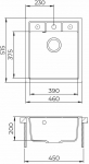 Compotexa Akmens masės plautuvė HELIKA Nova SQN100W, Silicsana spalva: Migdolinė | Blanched almond 113