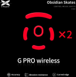 X-Raypad Obsidian Skates Logitech G Pro Raudona 2 vnt. (Raudoni) Pakaitiniai Pelė Feet