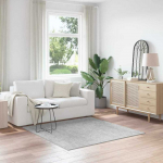 Neslystantis plaukuotas kilimas Pilka 160 x 160 cm PP