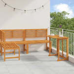 Lauko baldų komplektas Sodo suolelių komplektas 3 pcs Ruda Kietos akacijos mediena