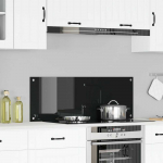 Virtuvės atbraila Juoda 110 x 40 cm grūdintas stiklas