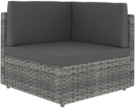 Modulinė kampinė sofa, pilkos spalvos, poliratanas