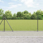 Tvora su stulpais Pilka 0,8 x 10 m Plienas ir PVC