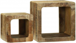 TV vienetai 2 pcs Ruda 36 x 30 x 36 cm Kietas mango medis