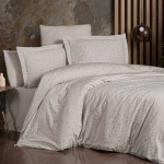 PREMIUM satino patalynė MEGAN BEIGE, 6 dalių, 200x220 cm