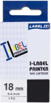 PRINTLINE compatible tape with Casio XR-18WE1 18mm, 8m, juodas print/baltas background