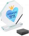 Stiklinis trofėjus dovanų dėžutėje "Geriausias tėtis"
