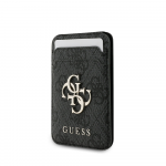 Dėklas Guess 4G Metal Logo MagSafe Cardslot Stand juodos spalvos