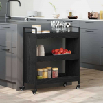 Virtuvės vežimėlis Juodas ąžuolas 70 x 30 x 82 cm