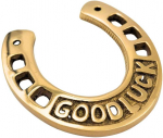 MIRTOP Žalvarinė pasaga 7 cm &bdquo;Good Luck&ldquo; &ndash; laimės talismanas namams