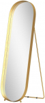 HOMCOM viso veidrodis 160 x 50 cm, i&scaron;lenktas pastatomas veidrodis su metaliniu rėmu ir nedūžtančiu stiklu, sieninis veidrodis, skirtas statyti, atremti, veidrodis svetainei, miegamajam, prie&scaron;kambariui, aukso spalvos