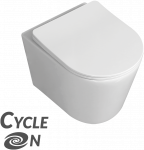 Pakabinamas klozetas Laveo Jari CycleOn Rimless su lėtai nusileidžiančiu dangčiu