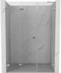 Du&scaron;o durys Mexen Lunar-F, sulankstomos, kairė, 145 cm, transparent/chrome