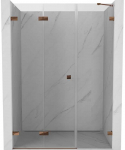 Gold Du&scaron;o durys Mexen Lunar-F, sulankstomos, kairė, 110 cm, transparent/rose auksinis