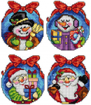Crafting Spark Siuvinėjimo kryželiu rinkinys Kalėdiniai žaisliukai, 14 ct plastikinė kanva