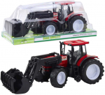 Lean Toys Traktorius su griebtuvu, 36.5x14.5x13 cm, raudonas