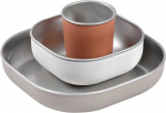 BEABA NERŪDIJANČIO PLIENO 3 VNT. PIETŲ RINKINYS, TERRACOTTA