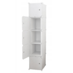 Muvu Modulinė spinta su 5 lentynomis, moderni balta drabužių spinta, prakti&scaron;ka