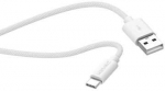 Musthavz USB-A į USB-C pintas kabelis 2.0m 3A baltos spalvos