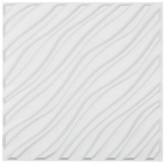 3D sienų plok&scaron;tės, 12 vnt., 500x500x20 mm, PVC matinė balta, bangų dizainas, tekstūruotos sienų dekoro plok&scaron;tės