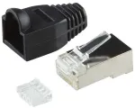 LogiLink RJ45 cat.6 ki&scaron;tukai 100 vnt., ekranuoti su apsauga, juodi