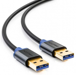 deleyCON USB 3.0 kabelis, 2,0 m, USB-A: Han - USB-A: Han, Juoda
